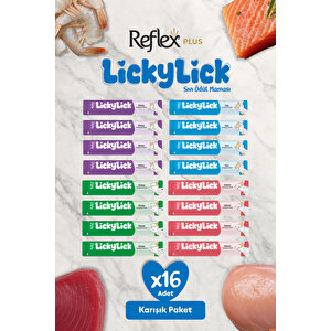 Plus Lickylick Krema Kedi Ödül Maması Karışık Paket 15g X 16 Adet 16 Adet