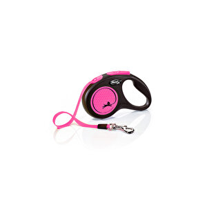Geri Çekilebilir Tasma Neon Bant Pembe 5 Mt