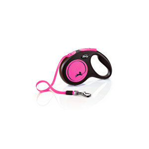 Geri Çekilebilir Tasma Neon Bant Pembe 5 Mt