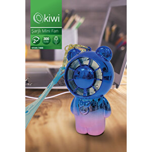 Kfan-7400 Şarjlı Portatif Taşınabilir Ultra Sessiz Mini Fan