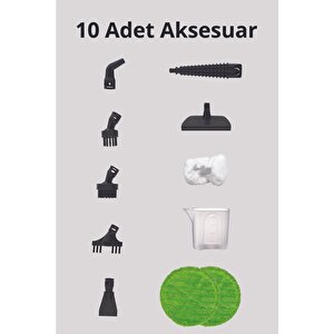 Ksc-4220 Çok Fonksiyonlu Ayarlanabilir Seviyeli 10 Aparatlı Dikey Buharlı Mop - Buharlı Temizleyici
