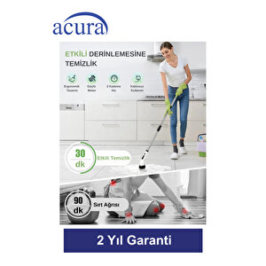 Ac-100 Spinscrubber 9 Başlıklı Şarjlı Temizlik Fırçası