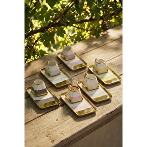 Aspen 6 Kişilik Porselen Kahve Fincan Takımı - 90 Ml