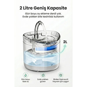 Vexgen 4 Berry Filtreli Otomatik Evcil Hayvan Su Pınarı 2l Sessiz Pompa Kedi Köpek Su Sebili