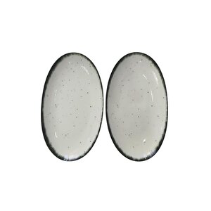 Elıps 2 Parça 25 Cm Kayık Tabak Siyah