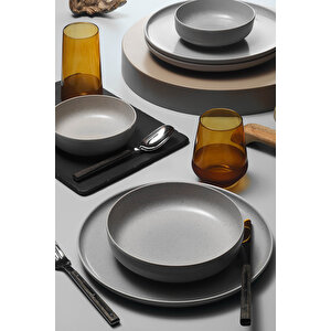 Moderna 12 Parça 4 Kişilik Yemek Takımı Gri