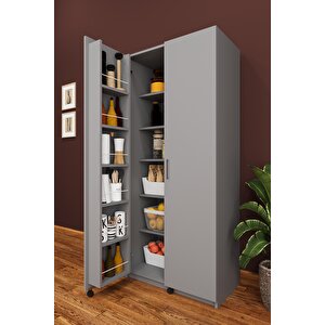 Lüks 2 Kapılı Çok Amaçlı Kiler Dolabı %100 Mdf Erzak Organizer Mutfak Dolabı Mk06