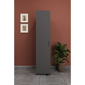 Lüks Çok Amaçlı Kiler Dolabı %100 Mdf Erzak Organizer Mutfak Dolabı Mk19 Koyu Gri