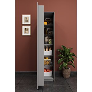 Lüks Çok Amaçlı Kiler Dolabı %100 Mdf Erzak Organizer Mutfak Dolabı Mk19 Kül Gri