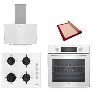New White Star 3 Lü Ankastre Set 687 ( Bfc 331 B - Bocd T 6012 Eb - Bde 6050 Hb ) - Pişirme Matı Ile