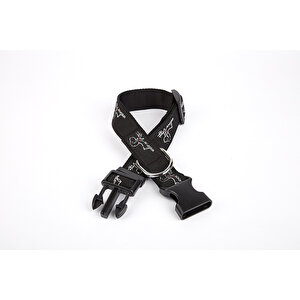 Doggie Köpek Desenli Dokuma Köpek Boyun Tasması 3 Cm X 36-60 Cm