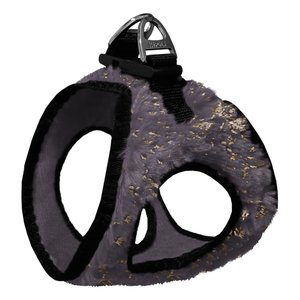Üç Kilitli Simli Peluş Kedi Köpek Göğüs Tasması 20-24 Cm Xxx-small Gri