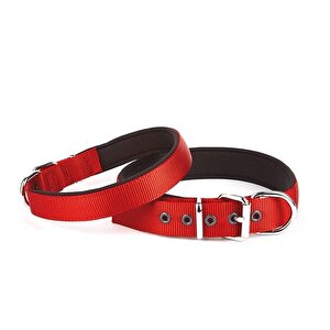Doggie Konfor Seri Dokuma Köpek Boyun Tasması 4x57-65cm Kırmızı