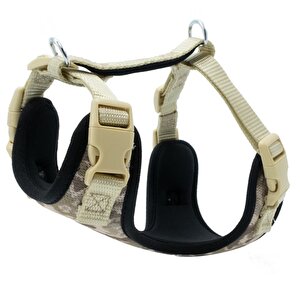 Doggie Yumuşak Softlu Köpek Göğüs Tasması 40/45 Cm Kamuflaj Açık