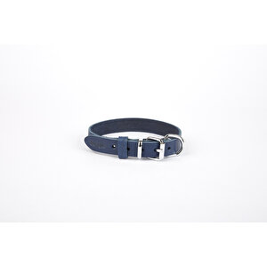 Doggie Deri El Yapımı Köpek Boyun Tasması 2x30-35 Cm Mavi