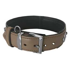 Markapet Deri Doğal Taşlı Köpek Boyun Tasması 28-33 Cm X-small Taba