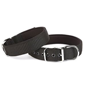 Doggie Konfor Seri Dokuma Köpek Boyun Tasması 5x55-65cm Siyah