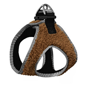 Üç Kilitli Kürklü Kedi Köpek Göğüs Tasması 20-24 Cm Xxx-small Kahverengi
