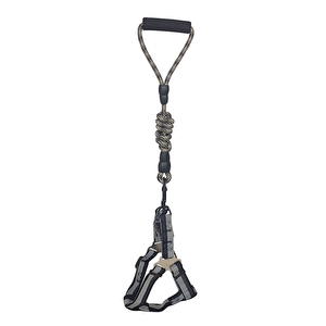 Köpek Göğüs Tasma Seti Dalga Desenli 1.5 Cm*35-48 Cm Siyah-beyaz