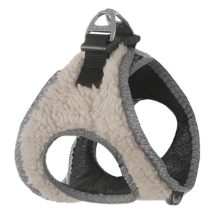 Üç Kilitli Kürklü Kedi Köpek Göğüs Tasması 24-28 Cm Xx-small Krem