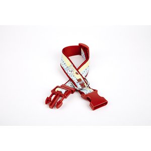 Doggie Pati Desenli Dokuma Köpek Boyun Tasması 3 Cm X 36-60 Cm Kırmızı