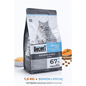 Decent Sensitive Skin Somon &amp; Pirinç Yetişkin Kedi Maması 1,5 Kg