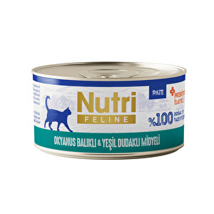 Nutri Feline Okyanus Balıklı Ve Midyeli Tahılsız Prebiyotikli Ezme Yetişkin Kedi Konservesi 70gr