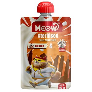 Moow Kısırlaştırılmış Kedi İçin Tavuklu Keçi Sütlü Kedi Et Ezmesi 90 Gr