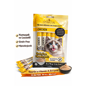 Nobilus Tavuklu Kedi Krema Ödül Maması 5 X 15 Gr