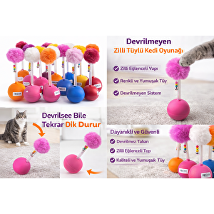 Dev Hacıyatmaz Devrilmeyen Kedi Oyuncağı Xxl 33 Cm Tüylü Zilli Oyuncak 1 Adet