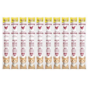 Gimcat Sticks Kümes Hayvanlı Kedi Ödül Çubuğu 10x5gr