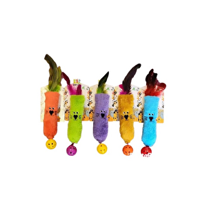 Catnipli Peluş Kedi Köpek Oyuncağı 7 X 23 Cm Çeşitli Renklerde