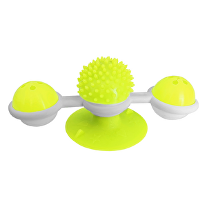 Markapet Vantuzlu Fırıldak Toplu Dönen Kedi Oyuncağı 8 Cm-18 Cm Sarı