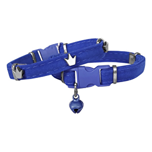 Markapet Kadife Kedi Boyun Tasması King 20-32 Cm Mavi