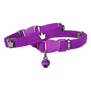 Markapet Kadife Kedi Boyun Tasması King 20-32 Cm Mor