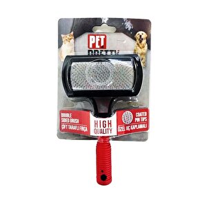 Pet Pretty Çift Taraflı Lüx Kedi Köpek Fırça Tarak 5,5x9 Cm - 17 Cm