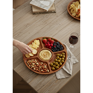 Akayev Akasya 5 Bölmeli 30 Cm Sunum Tabağı