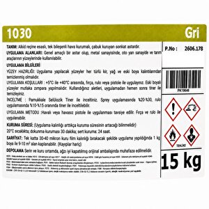 Pamukkale 1690 Rapid Özel Endüstriyel Astar 15 Kg Gri Ral 7037