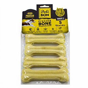 Delibon Deri Köpek Çiğneti Pres Kemik 4x12cm Beyaz
