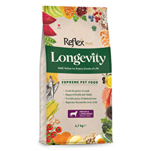 Reflex Plus Longevity Hipoalerjenik Orta Ve Büyük Irk Yetişkin Köpek Maması 2,7kg