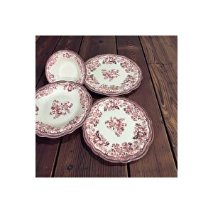 Porser Velour Maroon Fulya Yemek Seti 24 Parça