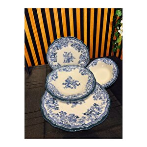 Porser Velour Navy Fulya Yemek Seti 24 Parça