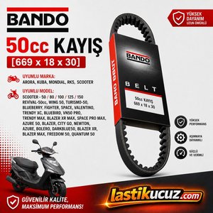 50cc Scooter Varyatör Kayışı 669x18x30 Arora Kuba Mondial Rks 50 80 100 125 150 Uyumlu