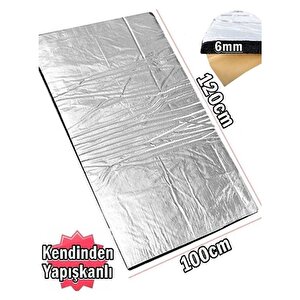 Evimdeyokyok Kaput Altı Alüminyum Folyolu Yalıtım 120x100cm 6mm Yapışkanlı Karavan Oto Ses Yalıt