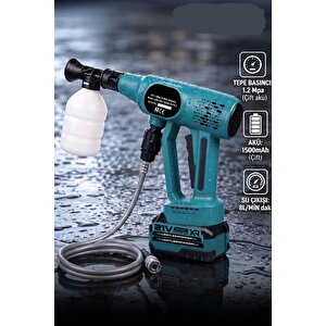 21v Çift Batarya 1500 Mah Yüksek Basınçlı Akülü Şarjlı Oto Araba Yıkama Makinesi