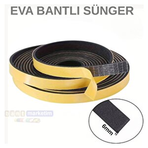 Evimdeyokyok Eva Neopren Conta Sünger Bantlı Sızdırmazlık Bandı 6mm Kalınlıkta 40mmx20mt