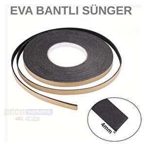 Evimdeyokyok Eva Neopren Conta Sünger Bantlı Sızdırmazlık Bandı 4mm Kalınlıkta 8mmx20mt