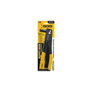 Sgs 1043 Profesyonel Perçin Tabancası Seti 9.5" 4 Farklı Başlık Ve 30 Yedek Perçin