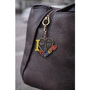 Kemer Anahtarlık | Kalp Figürlü Metal Anahtarlık | Cüzdan & Ev Anahtarlığı (8 Cm)