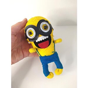 Minions Örgü Keçe Minion İlginç Anahtarlık Çanta Süsü Oyuncak Aksesuar